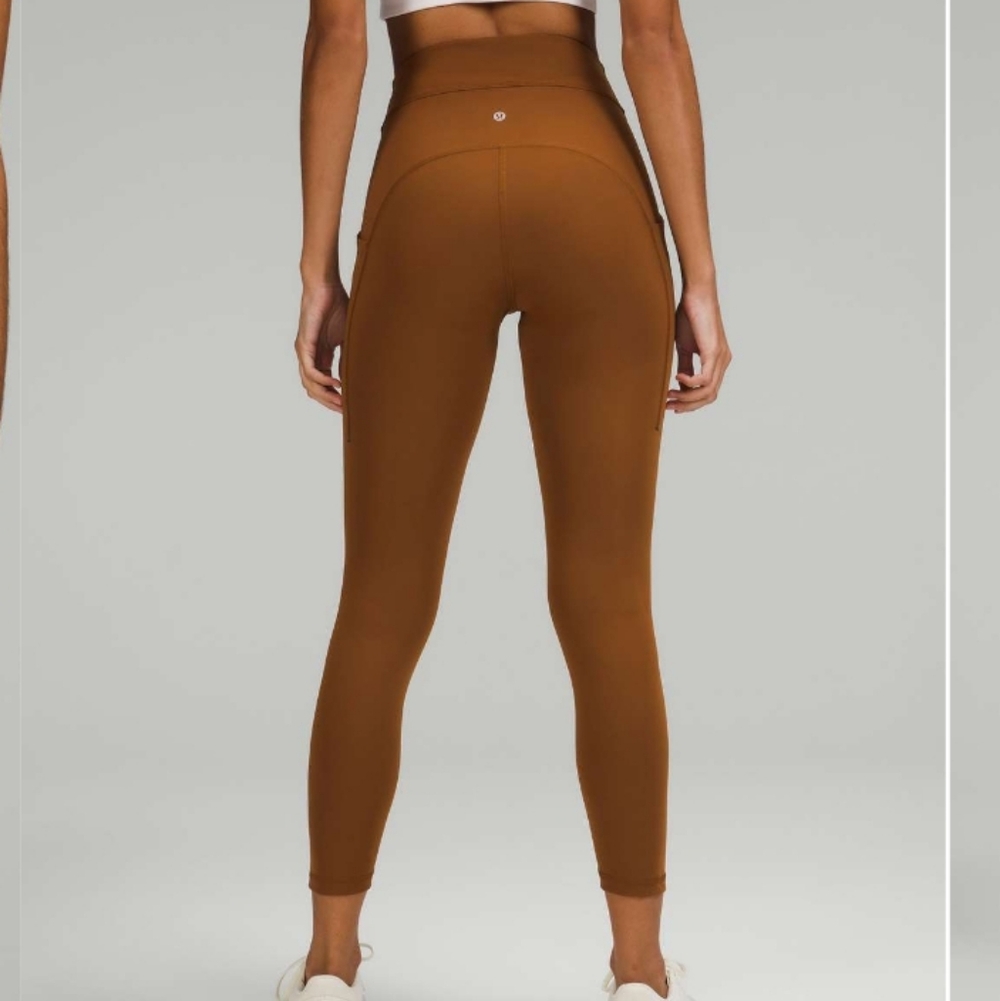 Lululemon Power Thru High-Rise Tight Copper Brown EUC